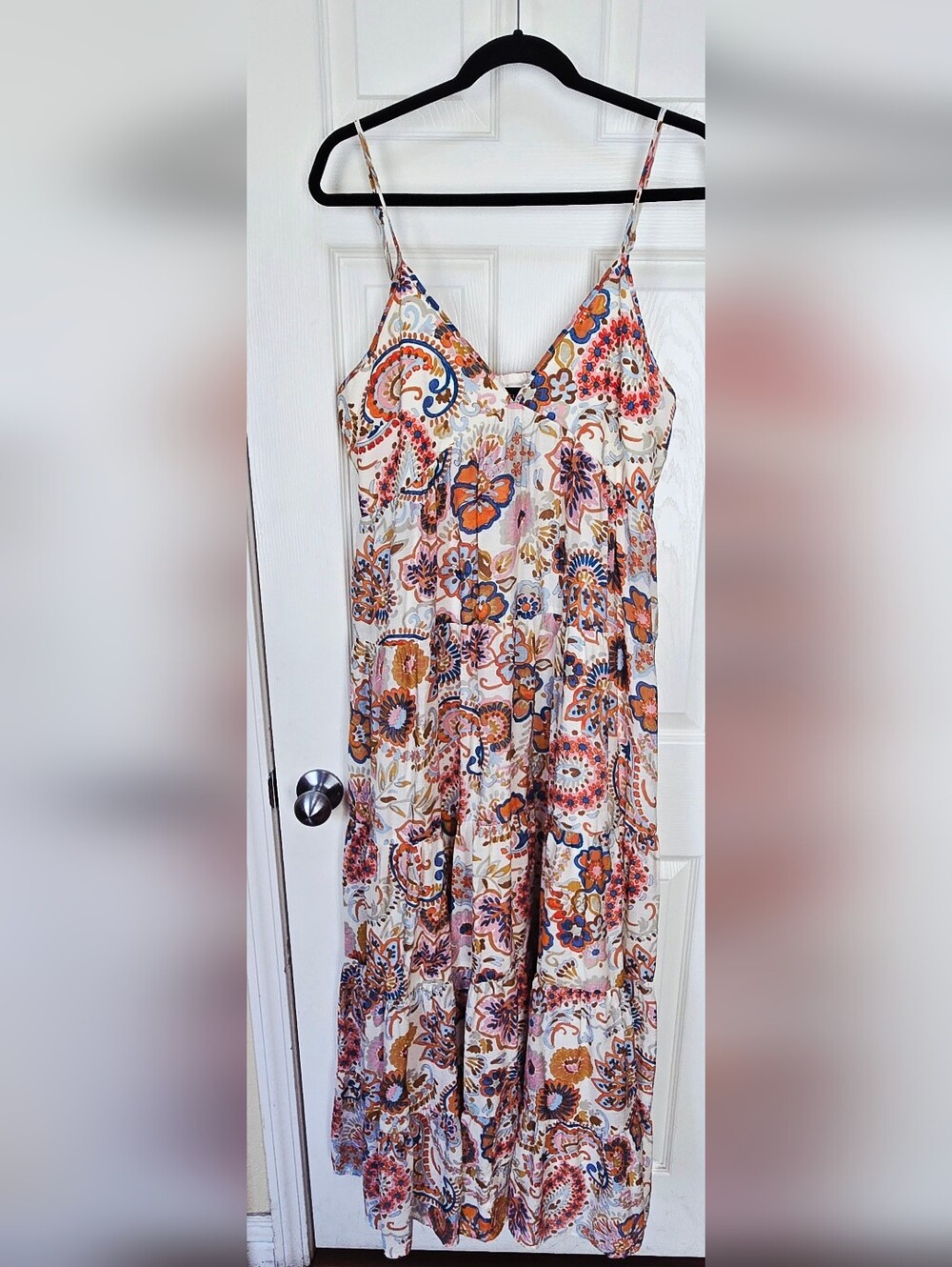 MSK Floral Paisley Spaghetti Strap Maxi Dress